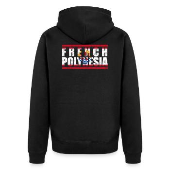 Französisch-Polynesien - Unisex Premium Bio Zip Hoodie - Schwarz - Hinten - Nico (187cm)
