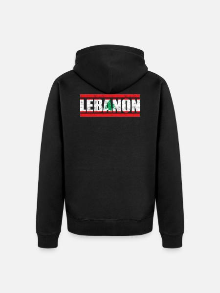Libanon - Unisex Premium Bio Zip Hoodie - Schwarz