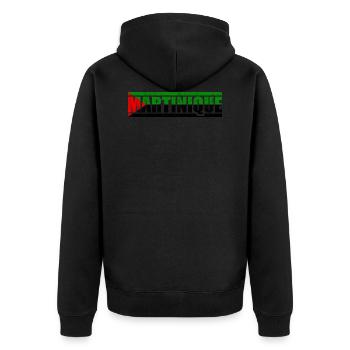 Martinique - Unisex Premium Bio Zip Hoodie - Schwarz - Hinten - Nico (187cm)