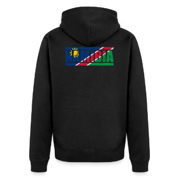 Namibia - Unisex Premium Bio Zip Hoodie - Schwarz - Hinten - Nico (187cm)