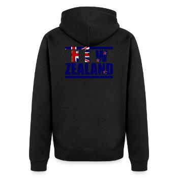 Nouvelle-Zélande - Veste à capuche bio Premium Unisexe - noir - Dos - Nico (187cm)