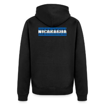 Nicaragua - Unisex Premium Bio Zip Hoodie - Schwarz - Hinten - Nico (187cm)