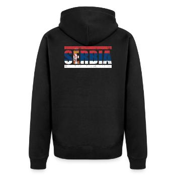 Serbie - Veste à capuche bio Premium Unisexe - noir - Dos - Nico (187cm)