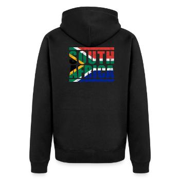 South Africa - Unisex Premium Organic Zip Hoodie - black - Back - Nico (187cm)