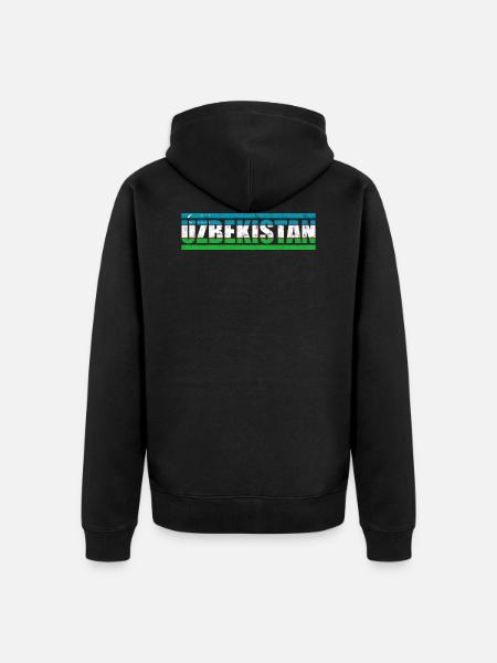 Uzbekistan - Unisex Premium Organic Zip Hoodie - black
