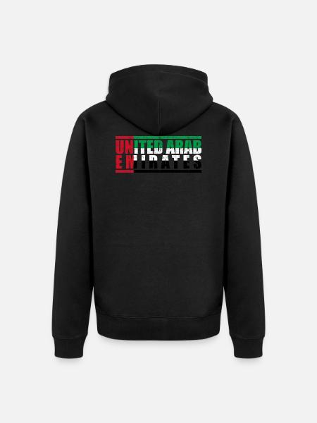 U.A.E - Unisex Premium Organic Zip Hoodie - black