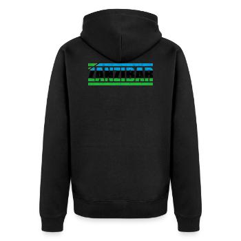Zanzibar - Unisex Premium Organic Zip Hoodie - black - Back - Nico (187cm)