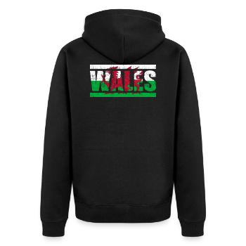 Pays de Galles - Veste à capuche bio Premium Unisexe - noir - Dos - Nico (187cm)
