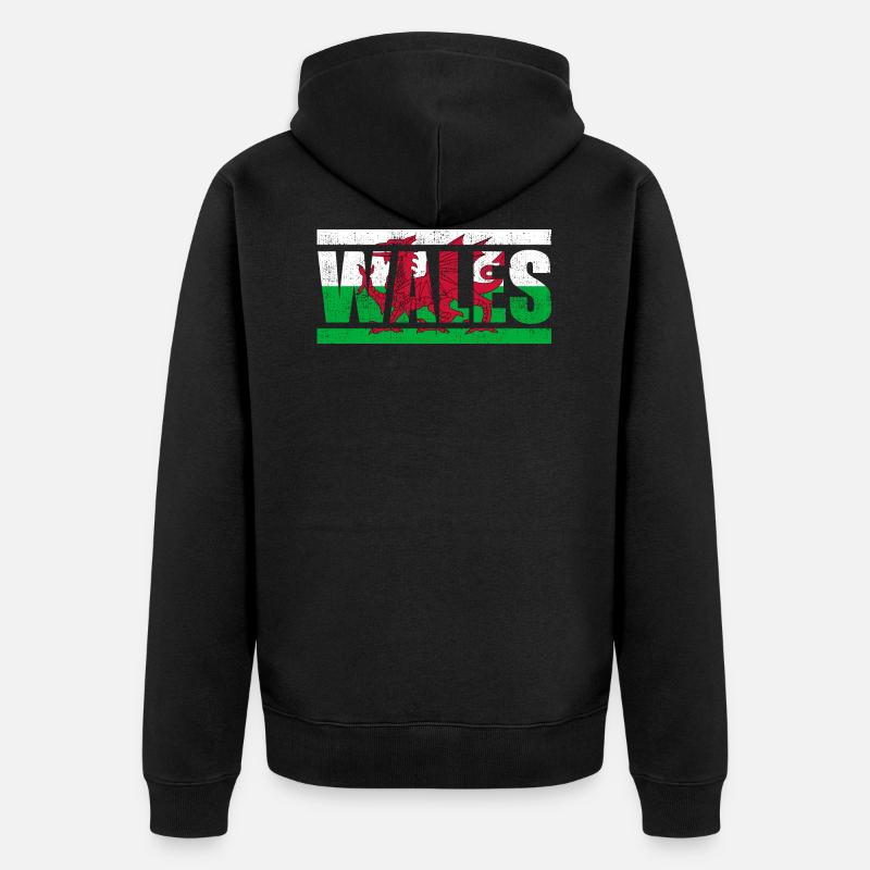Pays de Galles - Veste à capuche bio Premium Unisexe - noir