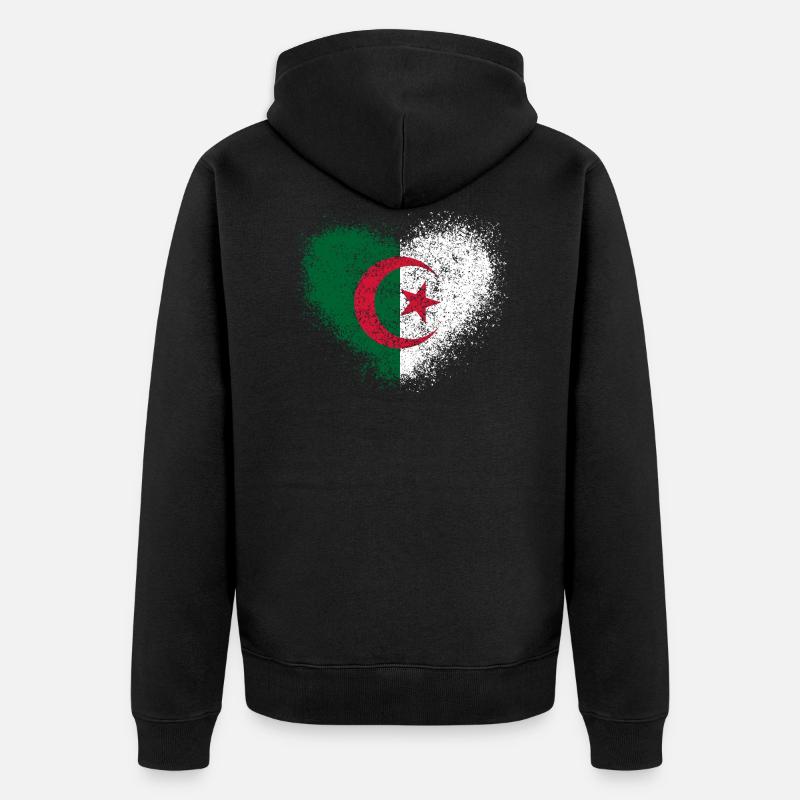 Algerien - Unisex Premium Bio Zip Hoodie - Schwarz
