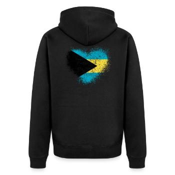 Bahamas - Unisex Premium Organic Zip Hoodie - black - Back - Nico (187cm)
