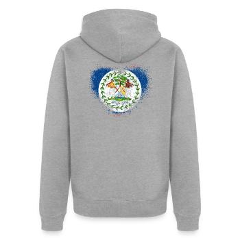 Belize - Unisex Premium Bio Zip Hoodie - Grau meliert - Hinten - Nico (187cm)