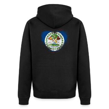 Belize - Unisex Premium Bio Zip Hoodie - Schwarz - Hinten - Nico (187cm)