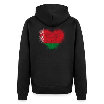 Biélorussie - Veste à capuche bio Premium Unisexe - noir - Dos - Nico (187cm)