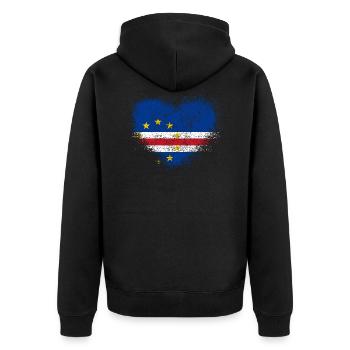 Cape Verde - Unisex Premium Organic Zip Hoodie - black - Back - Nico (187cm)