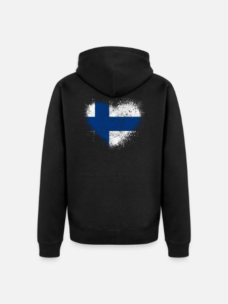 Finland - Unisex Premium Organic Zip Hoodie - black