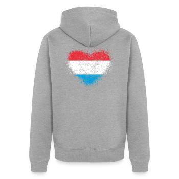 Luxembourg - Veste à capuche bio Premium Unisexe - gris chiné - Dos - Nico (187cm)