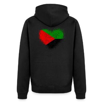 Martinique - Unisex Premium Bio Zip Hoodie - Schwarz - Hinten - Nico (187cm)