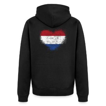 Netherlands - Unisex Premium Organic Zip Hoodie - black - Back - Nico (187cm)