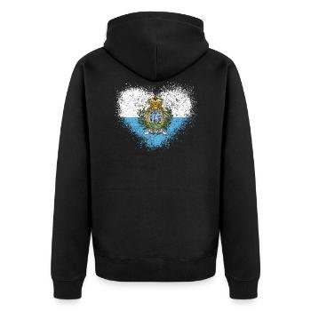 Saint-Marin - Veste à capuche bio Premium Unisexe - noir - Dos - Nico (187cm)