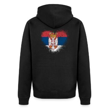 Serbie - Veste à capuche bio Premium Unisexe - noir - Dos - Nico (187cm)