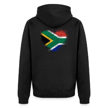 South Africa - Unisex Premium Organic Zip Hoodie - black - Back - Nico (187cm)