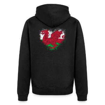 Pays de Galles - Veste à capuche bio Premium Unisexe - noir - Dos - Nico (187cm)