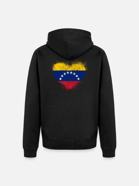 Venezuela - Unisex Premium Organic Zip Hoodie - black