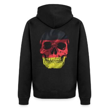 Allemagne Skull Halloween tête de mort allemande - Veste à capuche bio Premium Unisexe - noir - Dos - Nico (187cm)