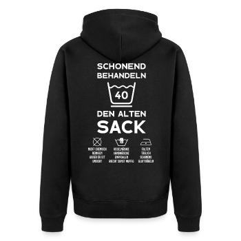 40. GEBURTSTAG MANN JAHRGANG 1983 40 JAHRE - Unisex Premium Bio Zip Hoodie - Schwarz - Hinten - Nico (187cm)