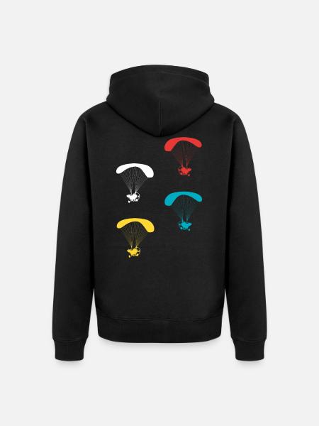 Motorized Paraglider Pilot - Unisex Premium Organic Zip Hoodie - black