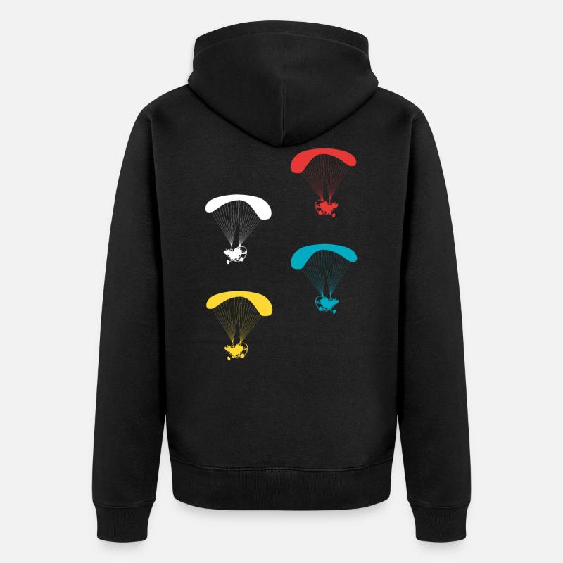 Motorized Paraglider Pilot - Unisex Premium Organic Zip Hoodie - black