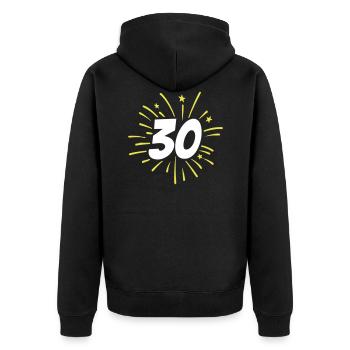 30 ans 30 ans de feux d’artifice - Veste à capuche bio Premium Unisexe - noir - Dos - Nico (187cm)
