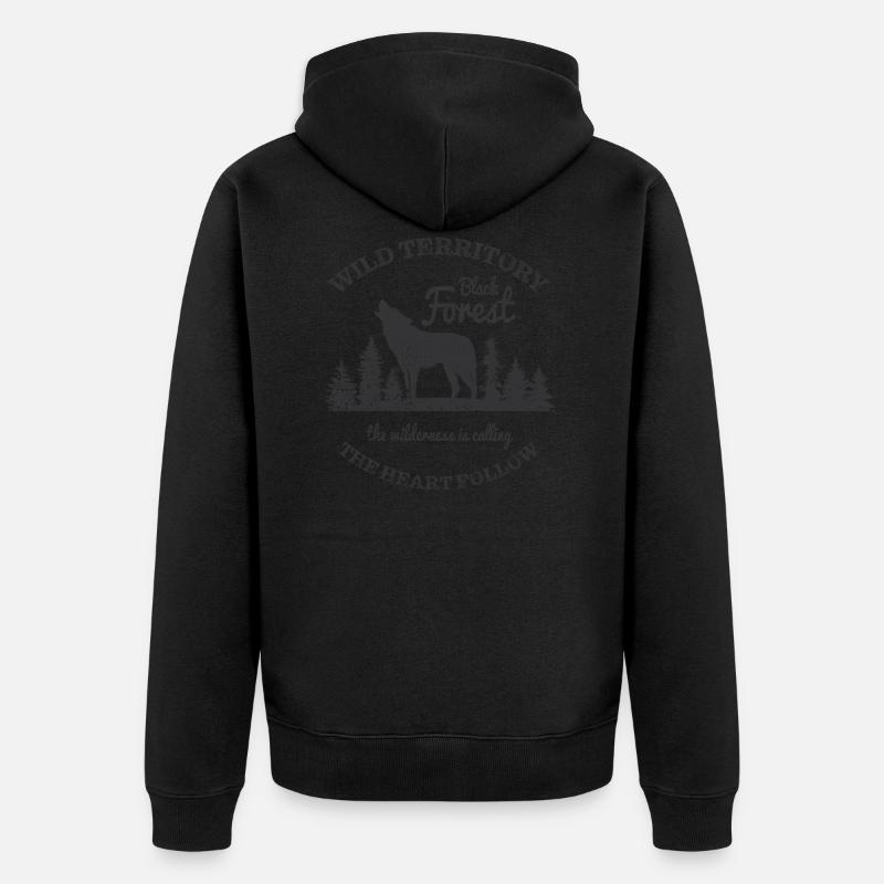 The wilderness is calling - Veste à capuche bio Premium Unisexe - noir