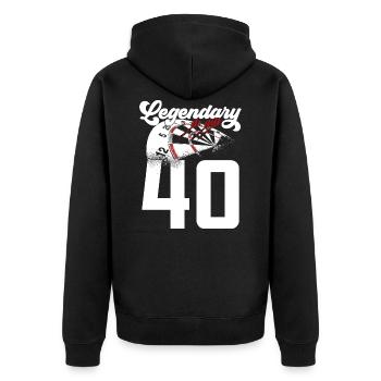 LEGENDARY 40 ANS FLÉCHETTES LÉGENDE 1981 - Veste à capuche bio Premium Unisexe - noir - Dos - Nico (187cm)