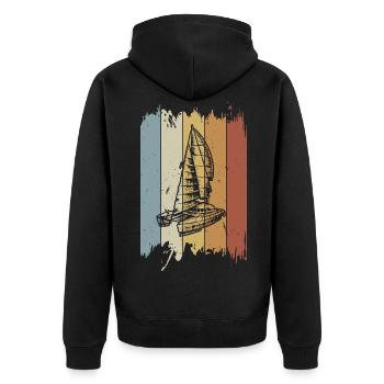 Catamaran - Unisex Premium Organic Zip Hoodie - black - Back - Nico (187cm)