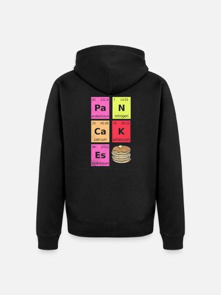 Chemist Scientist Periods System Pancakes - Unisex Premium Organic Zip Hoodie - black