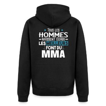 MMA Boxe Sport Cadeau Humour Ju-Jitsu Krav Maga - Veste à capuche bio Premium Unisexe - noir - Dos - Nico (187cm)