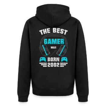 2002 Born Birthday Gamer Gaming Gift - Veste à capuche bio Premium Unisexe - noir - Dos - Nico (187cm)