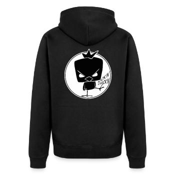 lustiges Küken Huhn Hühner Hahn Cartoon Comic - Unisex Premium Bio Zip Hoodie - Schwarz - Hinten - Nico (187cm)