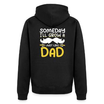 Grow Beard Like Dad Papa Son Beard Wearer Role Model - Unisex Premium Organic Zip Hoodie - black - Back - Nico (187cm)