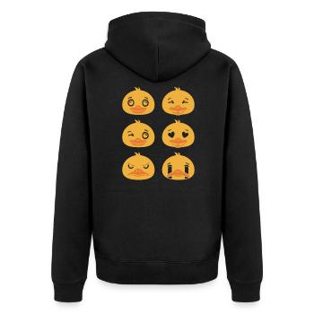 Visages de canards baigneurs Canards - Veste à capuche bio Premium Unisexe - noir - Dos - Nico (187cm)