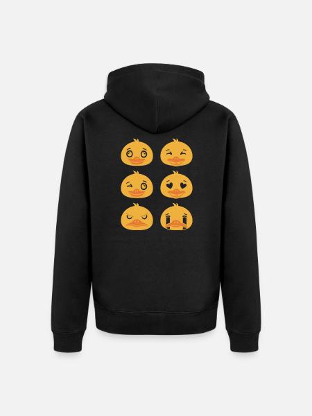 Duck Faces Bathing Ducks - Unisex Premium Organic Zip Hoodie - black