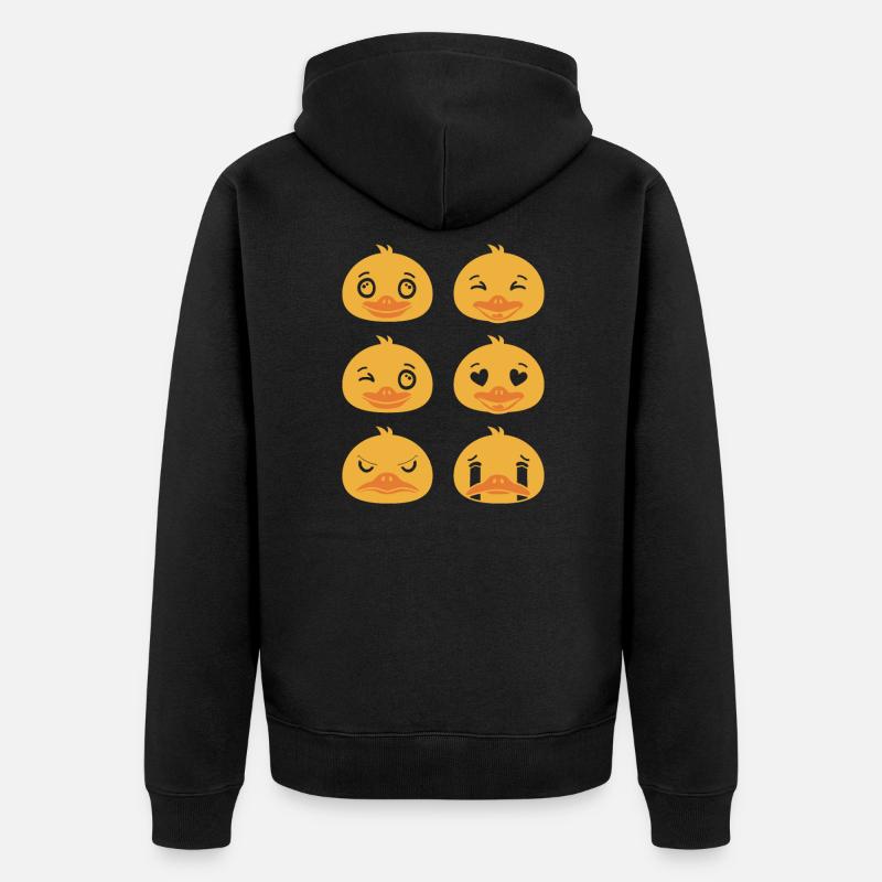 Visages de canards baigneurs Canards - Veste à capuche bio Premium Unisexe - noir