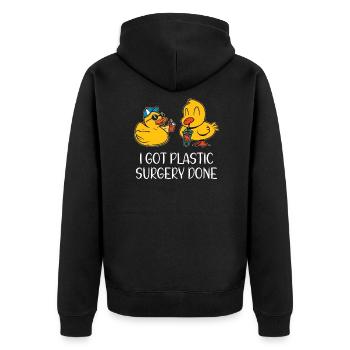 Canard grinçant Canard Canard Chirurgie Plastique Fait - Veste à capuche bio Premium Unisexe - noir - Dos - Nico (187cm)