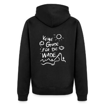 Keine Gnade für die Wade - Unisex Premium Bio Zip Hoodie - Schwarz - Hinten - Nico (187cm)