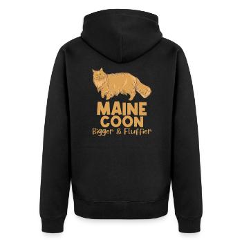 Maine Coon Bigger & Fluffier Domestic Cats Cats - Unisex Premium Organic Zip Hoodie - black - Back - Nico (187cm)