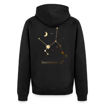Sagittaire/Sagittaire - Veste à capuche bio Premium Unisexe - noir - Dos - Nico (187cm)