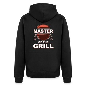 Master Of The Grill Grillliebhaber Hobbygriller - Unisex Premium Bio Zip Hoodie - Schwarz - Hinten - Nico (187cm)