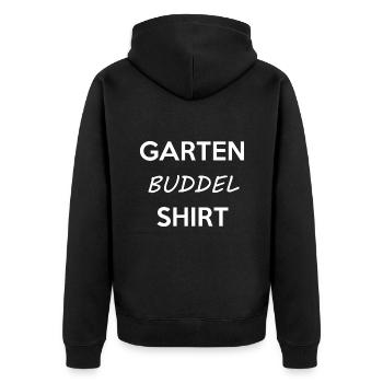 Garten Buddel Shirt - Gärtner Gartenbau - Unisex Premium Bio Zip Hoodie - Schwarz - Hinten - Nico (187cm)